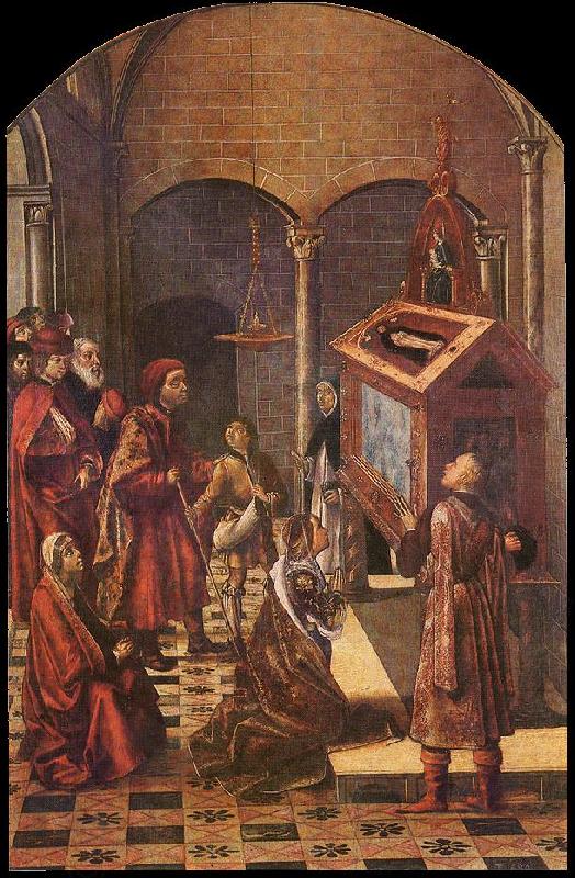 BERRUGUETE, Pedro The Tomb of Saint Peter Martyr  ff oil painting picture